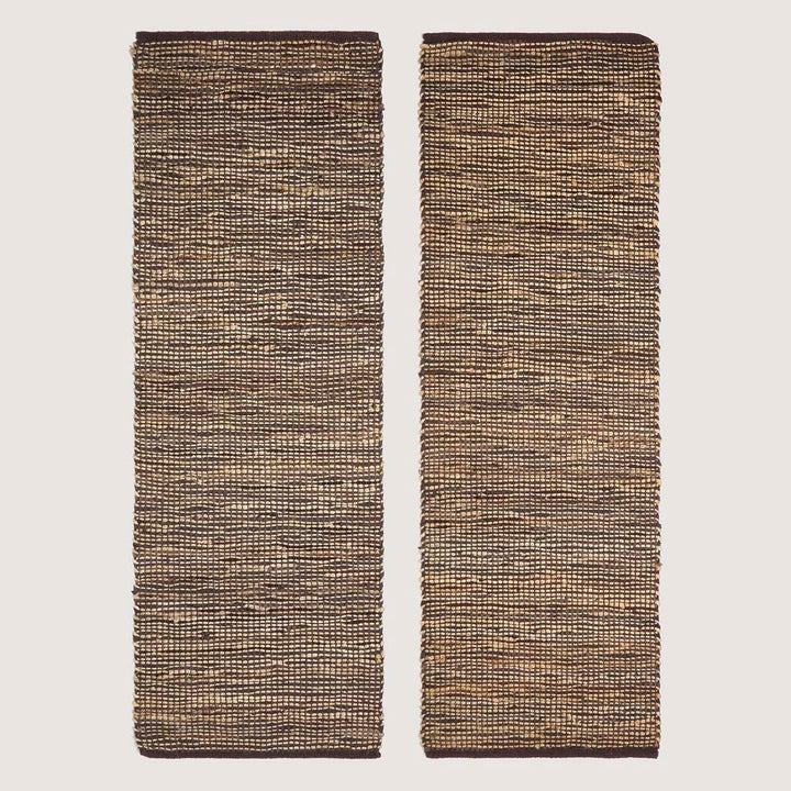 Homescapes Teppich/Läufer Madras aus recyceltem Leder und Hanf, 66 x 200 cm, braun 66 x 200 cm Braun