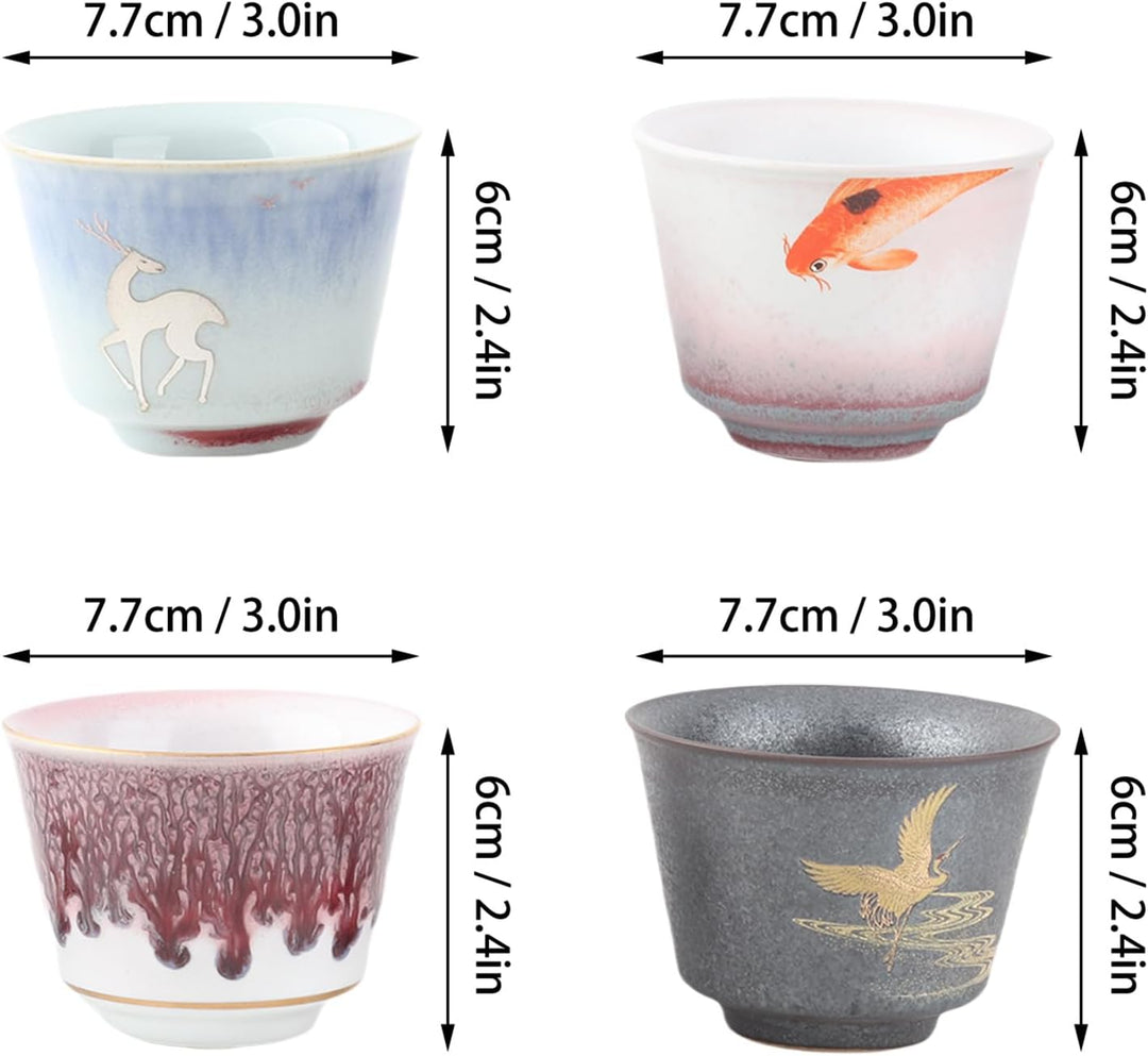 4 Teile/Satz Keramik Teetasse, Keramik Chinesische Teetasse Kung Fu Tee Set Asiatische Porzellan Tee