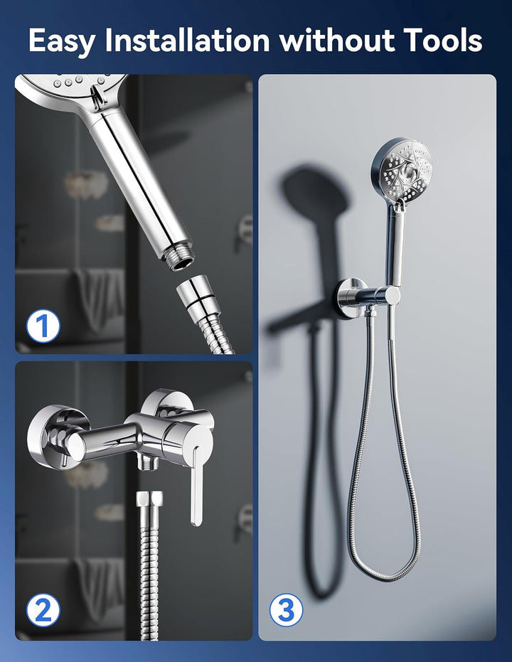 Magichome Hochdruck Duschkopf mit 18-stufiger Filtration, Wassersparender Duschkopf mit Schlauch 2 m