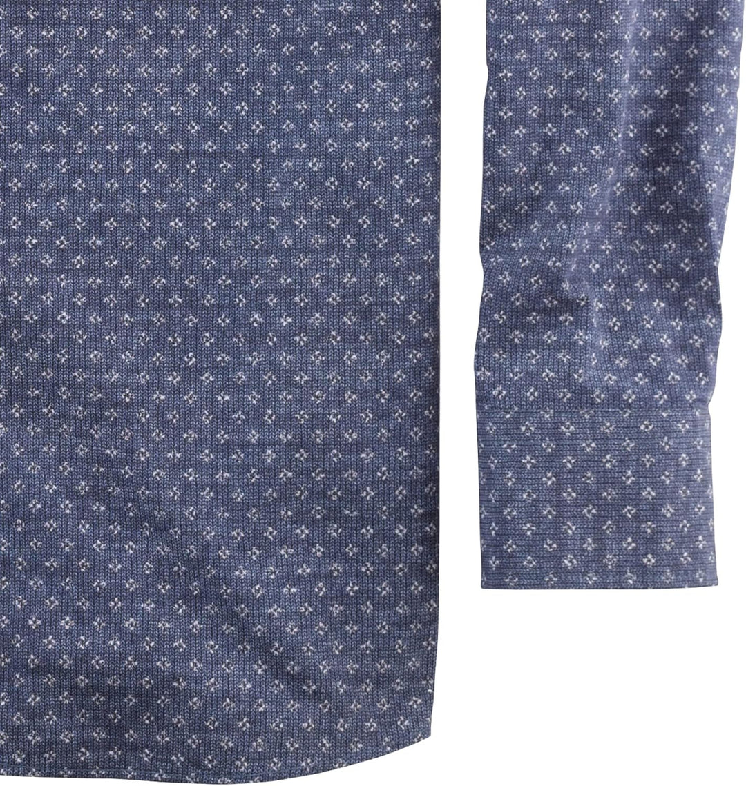 OLYMP Herren Freizeithemd Langarm Casual,Digitaldruck,modern fit,Kent-Kragen S Marine 18, S Marine 1