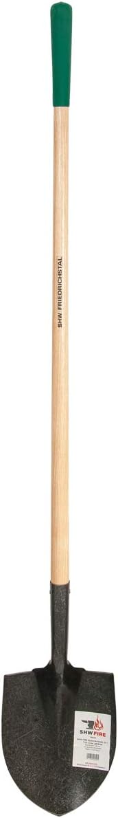 SHW-FIRE Spatenschaufel mit Trittschutz - 120cm Langer Eschenholzstiel - für effiziente Gartenarbeit