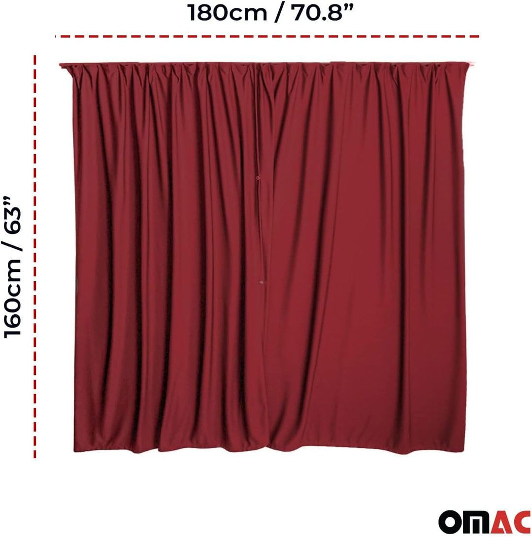 Autogardinen Fahrerhaus Mass Gardinen Camping Sonnenschutz Rot 160x180, Rot / Autogardinen Fahrerhau