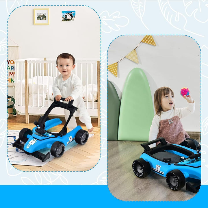 COSTWAY 4 in 1 Lauflernhilfe, Lauflernwagen klappbar mit einstellbarer Höhe & Geschwindigkeit, Baby