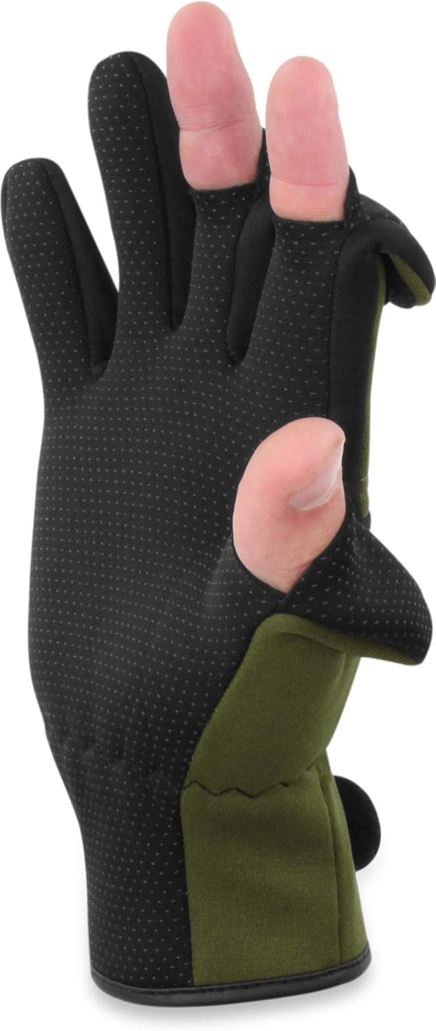 normani Anglerhandschuhe aus 3mm Titanium Neopren mit umklappbaren Fingerkuppen und rutschfesten Han