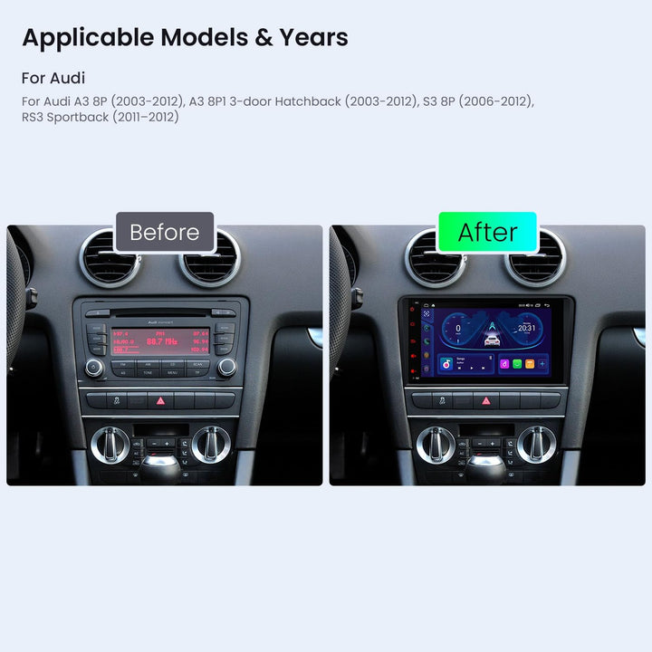 XTRONS 8 Zoll IPS HD Bildschirm Android 14 Autoradio Octa Core 4GB 64GB Eingebautes 4G DSP Car Play