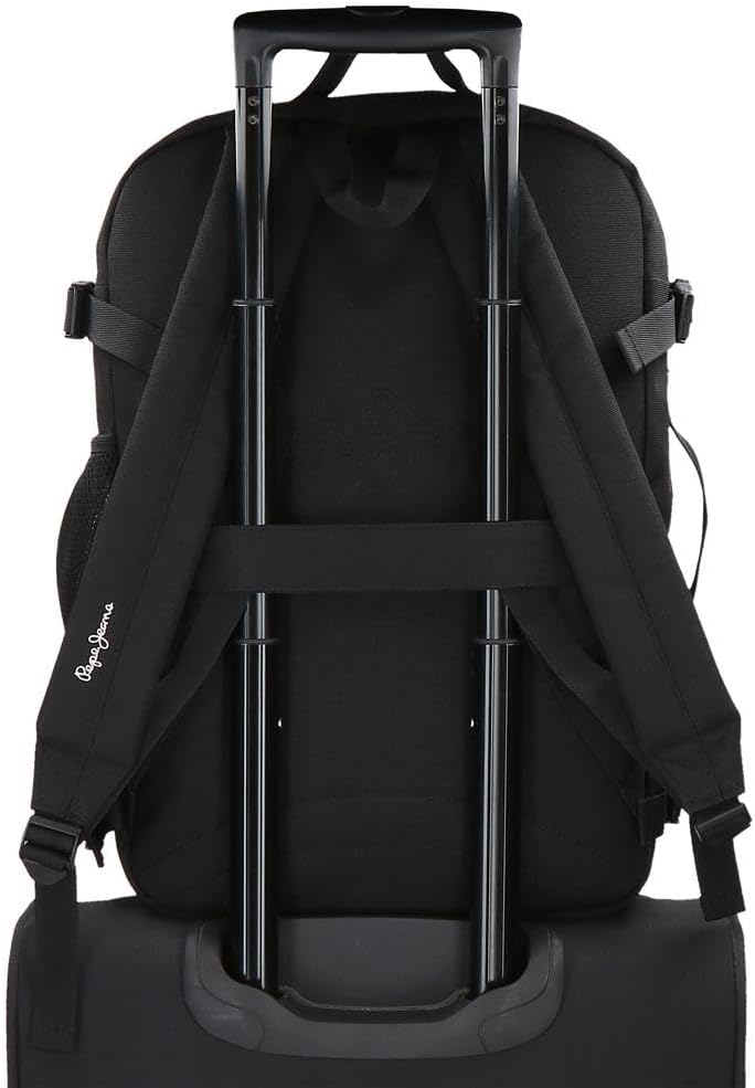 Pepe Jeans Unisex, Kinder Aris Rucksack und Federmäppchen (1er Pack) 30cm x 44cm x 20cm Schwarz, 30c