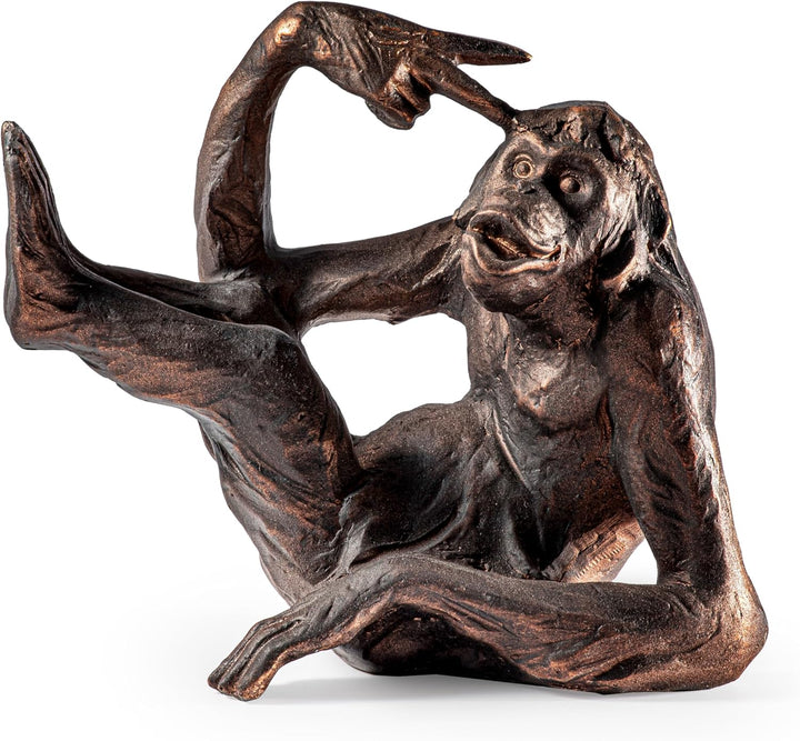 Buchstützen Affen | dekorative Affen Buchstütze aus Kunststein (Polyresin) | Bookend ist 2,5 KG schw