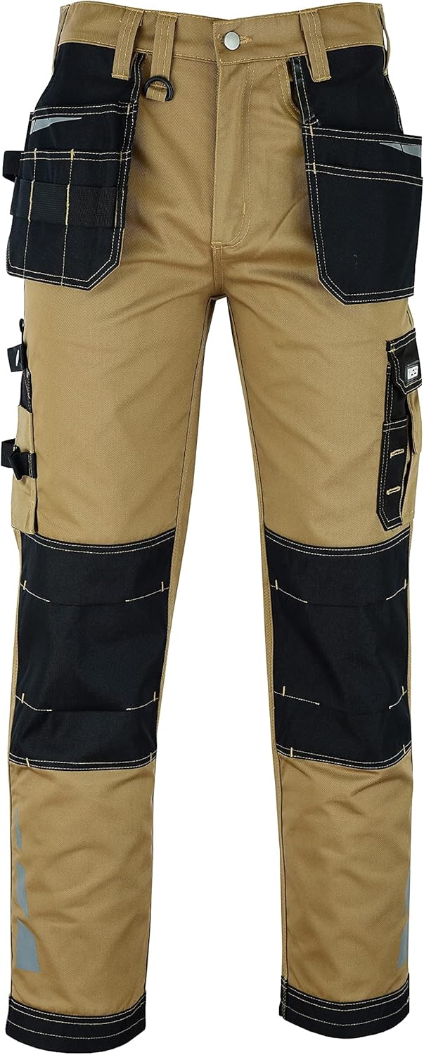 MS9 Herren Arbeitshose Bundhose Cargohose mit Holstertaschen Werkzeugtaschen Multifunktions und Knie