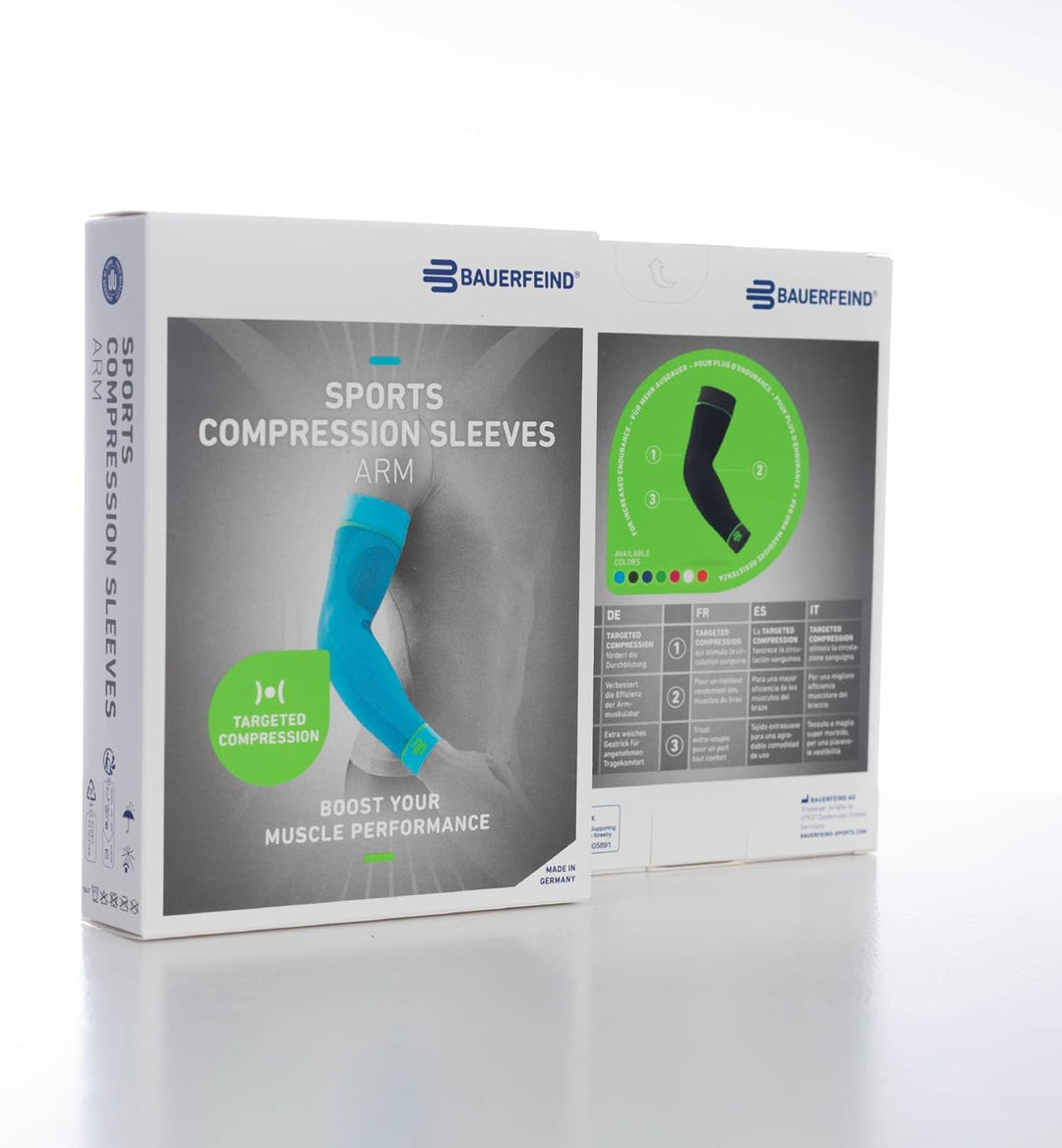 BAUERFEIND Arm Sleeve „Compression Sleeves Arm“, 1 Paar Armlinge, Armstulpen, M Lang, Weiss Weiss M