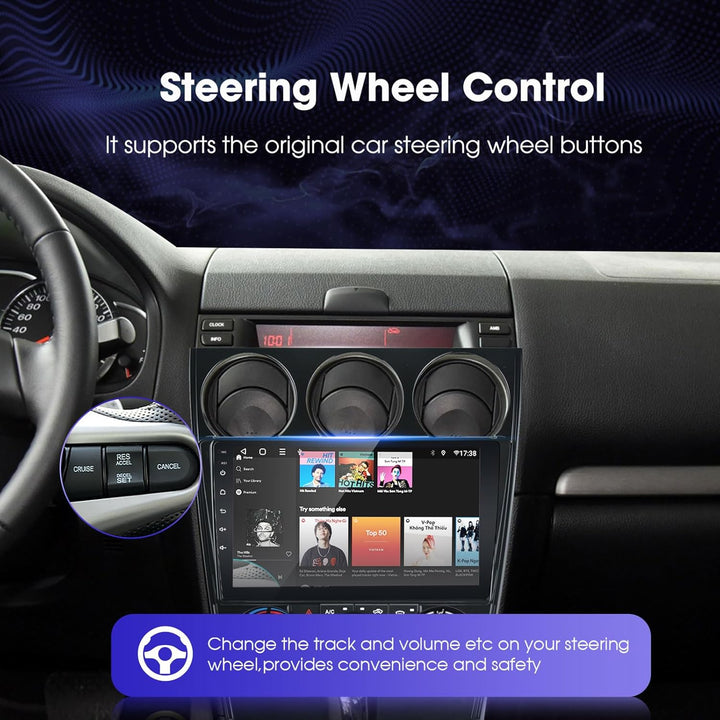 EZoneTronics Android 11 Autoradio Stereo für Mazda 6 Atenza 2002-2014 9 Zoll Touchscreen GPS Navigat