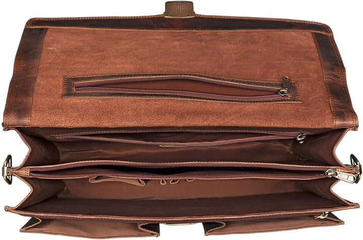 STILORD 'Julian' Aktentasche Leder Elegant Klassische Businesstasche mit Schloss gross aufsteckbar B