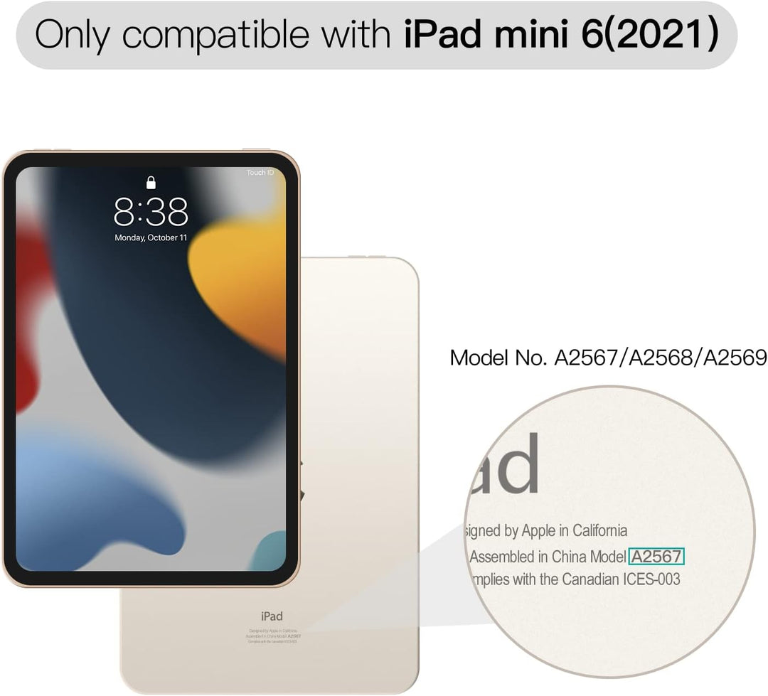 Antbox Hülle für iPad Mini 6. Gen 2021 8.3 Zoll mit tstifthalter Apple Pencil Halter Auto Schlaf/Wac