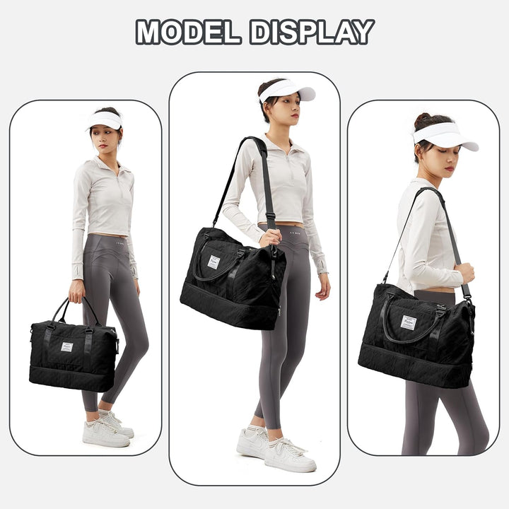 Reisetasche Damen, Gross Sporttasche Handgepäck Tasche Weekender Bag Schwimmtasche Travel Bag Duffle