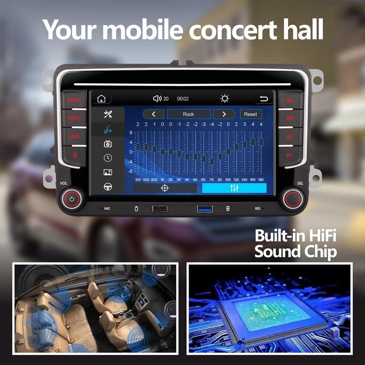 YZKONG Autoradio für VW Passat Golf MK5 Jetta Caddy EOS Tiguan mit CarPlay Android Auto, Double DIN