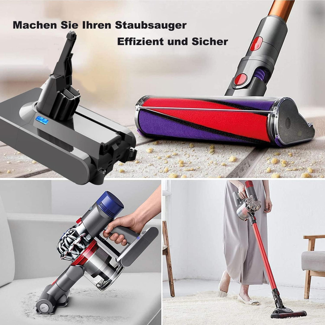 【2025 Upgraded】 6000mAh Ersatzakku für Dyson V8 Akku Li-Ionen Batterie für Dyson V8 Absolute Animal