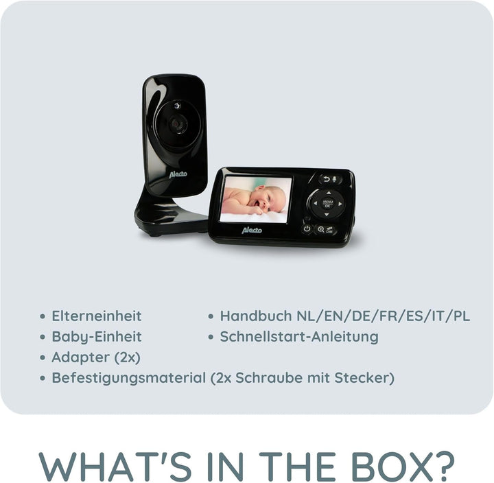 Alecto DVM71BK - Babyphone mit Kamera mit 2.4"-Farbdisplay - Babyfon - Digital Überwachungskamera mi