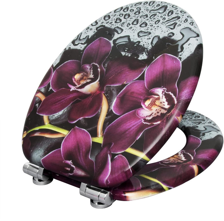 WOLTU #2 Premium WC-Sitz Toilettensitz mit Absenkautomatik, MDF Holzkern, Softclose Scharnier, Antib