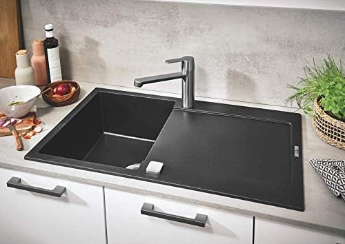 GROHE K500 | Kompositspüle mit Abtropffläche | granit schwarz | 31644AP0 K500 Granit Schwarz 86 x 50