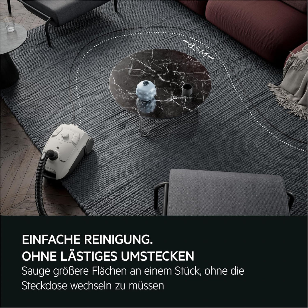 AEG CLEAN 5000 AB51C1SW Staubsauger mit Beutel / hohe Saugleistung / 37 % Recyclingkunststoff / AllF