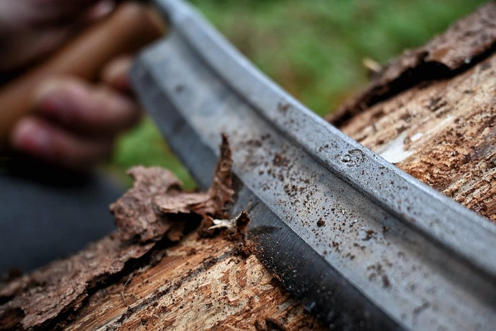 KIRSCHEN Werkzeuge 4000250 | Zugmesser, gerade, 250 mm, 2 Weissbuchenhefte, Rindenschäler, Rindenabz