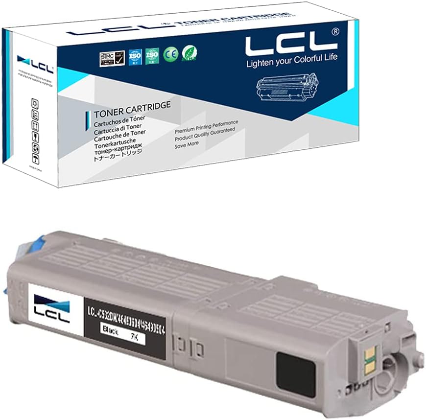 LCL Kompatibel Tonerkartusche C532DN C542DN MC563DN MC573DN 46490404 46490608 7000Seiten (1Schwarz)