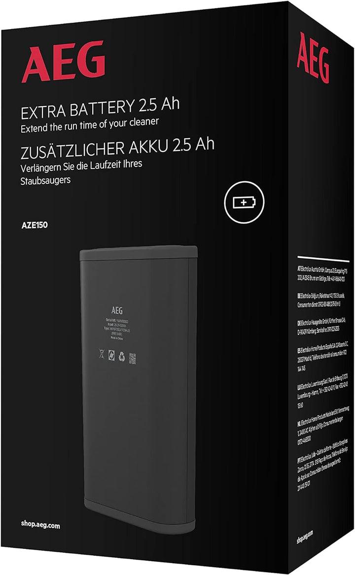 AEG AZE150 Ersatz-Akku für AEG 8000 Akku-Staubsauger (Reserve-Akku, lange Laufzeit, schnelles Wechse