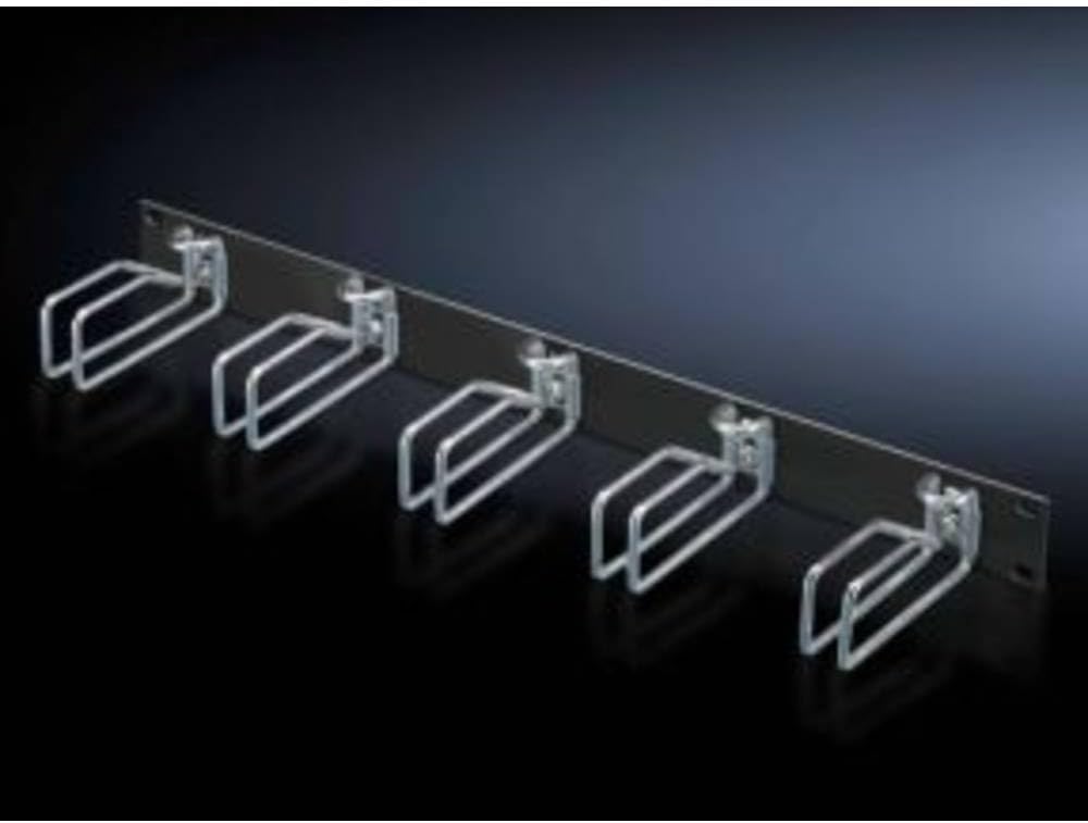 Rittal DK Rangierpanel 1 HE mit Stahlbuegeln, 5502205, Schwarz, Silber