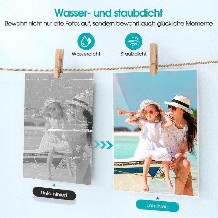 Crenova Laminiergerät A4/A5/A6,Schneller Laminator mit 10 Laminierfolien,Personal für Hausgebrauch,S