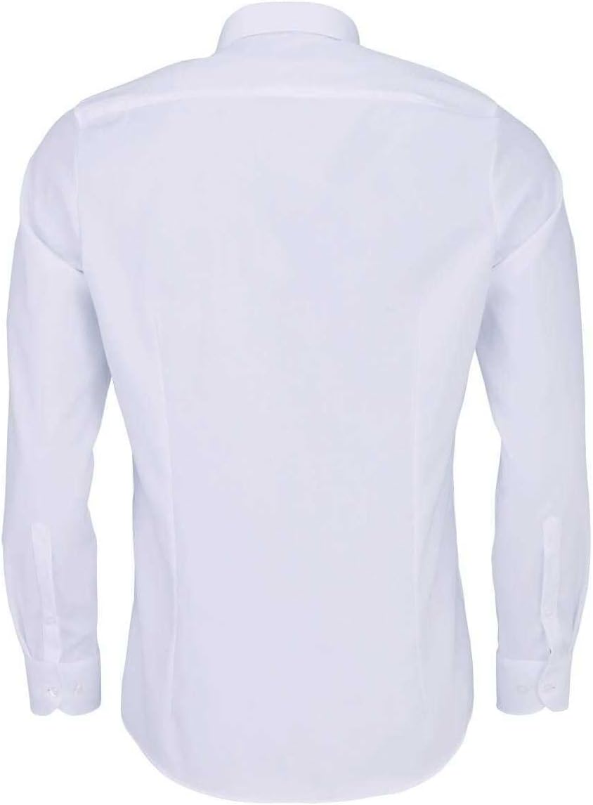 OLYMP Level Five Body fit Hemd extra Langer Arm New Kent Kragen Twill Stretch weiss 43 Weiss, 43 Wei