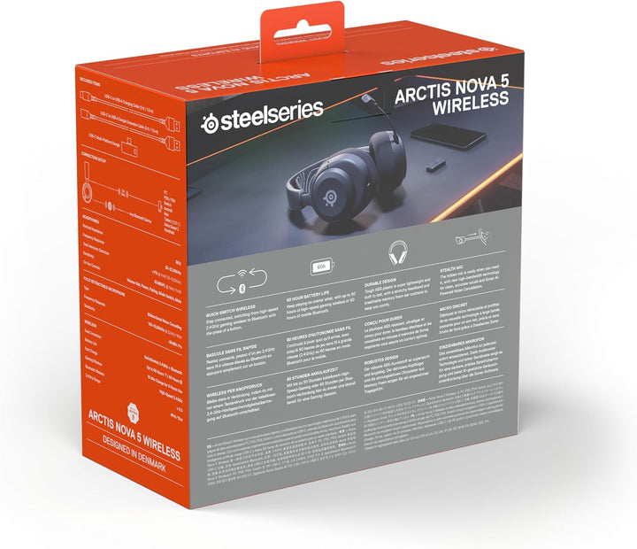 SteelSeries Arctis Nova 5 Wireless Gaming Headset – Multi-System – Magnetische Neodym-Treiber – 100+