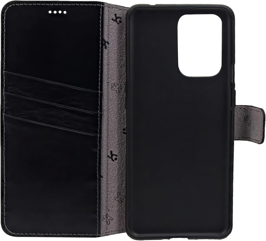 Suncase Book-Style Hülle kompatibel mit Xiaomi Redmi Note 12 Pro 5G Leder Tasche (Slim-Fit) Lederhül