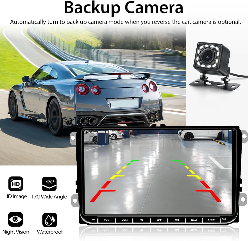 Hikity 9 Zoll Touchscreen Android Autoradio für VW Golf 5 Golf 6 Passat Polo Tiguan Caddy mit CarPla