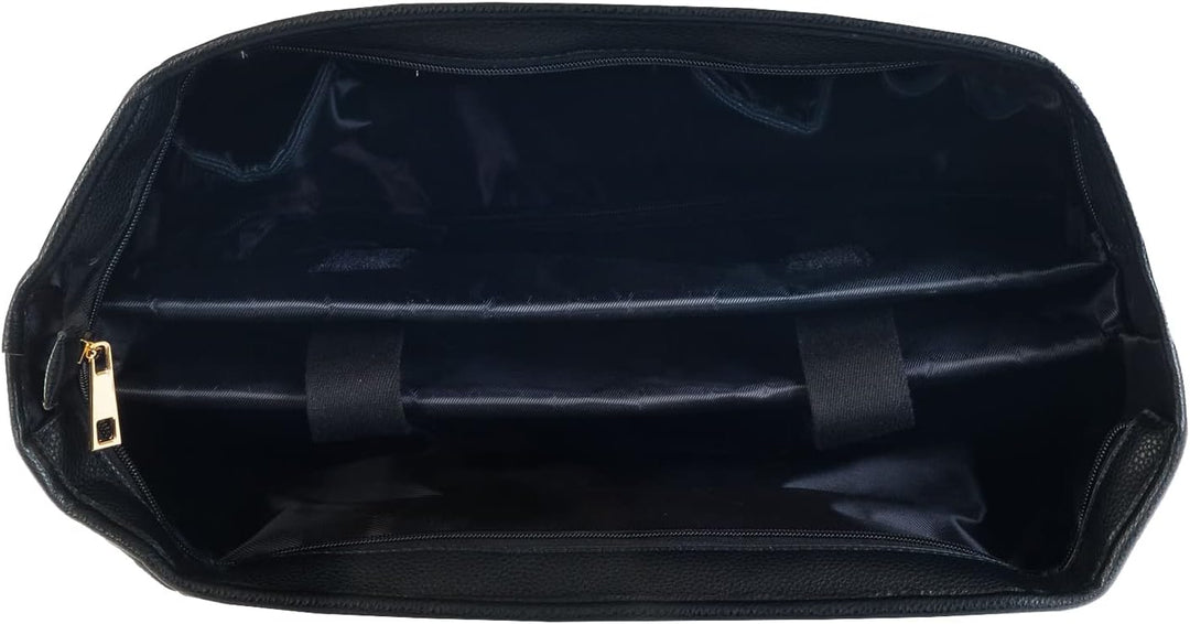 Bowatex Aktentasche Damen Trolley Laptoptrolley Karo Schwarz Leicht