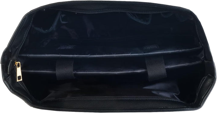 Bowatex Aktentasche Damen Trolley Laptoptrolley Karo Schwarz Leicht