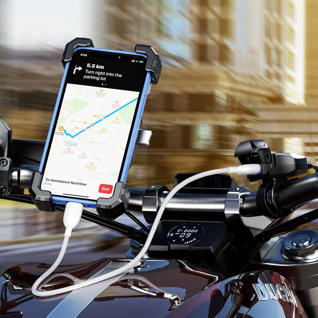 Kewig Motorrad-USB-Ladegerät SAE-auf-USB-Adapter Wasserdichtes Motorrad-Ladegerät, DC 9V-24V Motorra