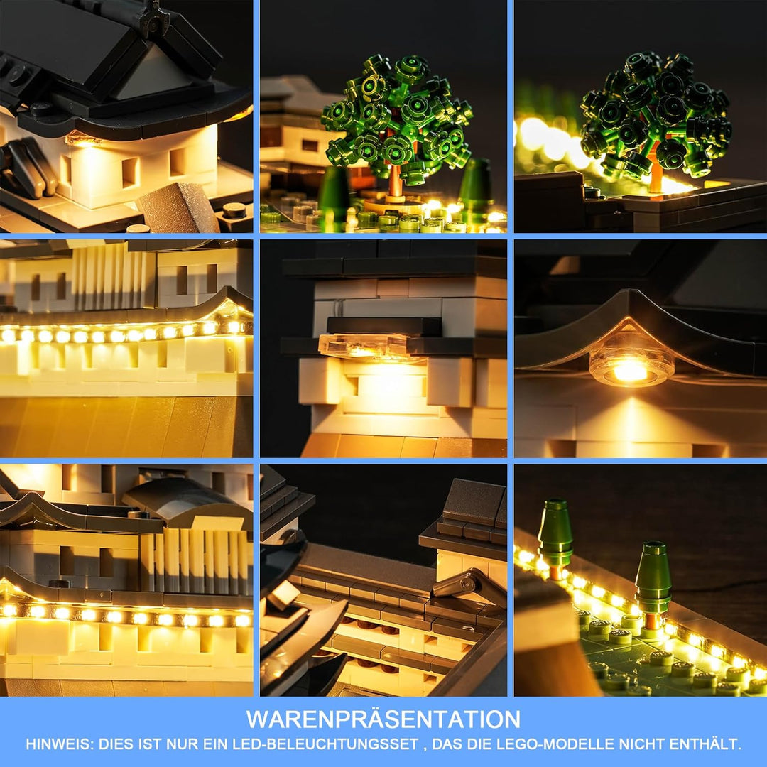 LocoLee Led Licht Set Kompatibel mit Lego Burg Himeji, Led Beleuchtungs Set Compatible with Lego 210