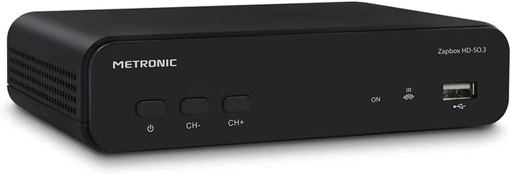 Metronic TNT Zapbox HD-So.3 Decoder mit USB-Port, Schwarz Einfacher TNT-Tuner, Einfacher TNT-Tuner
