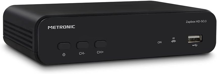 Metronic TNT Zapbox HD-So.3 Decoder mit USB-Port, Schwarz Einfacher TNT-Tuner, Einfacher TNT-Tuner
