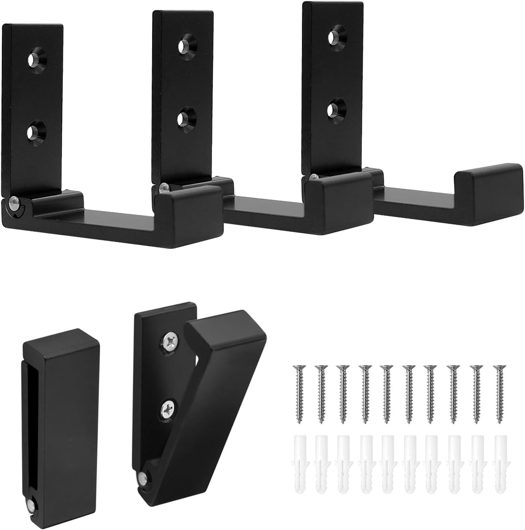 Pasking 10 Stück Faltbare Haken Wandhaken - Schwarz Falthaken Kleiderhaken Klappbar Klapphaken Garde