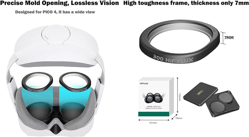 1 Paar VR Brille Magnetische Kurzsichtigkeit Linse passend für PICO 4, VR Professionelle Kurzsichtig
