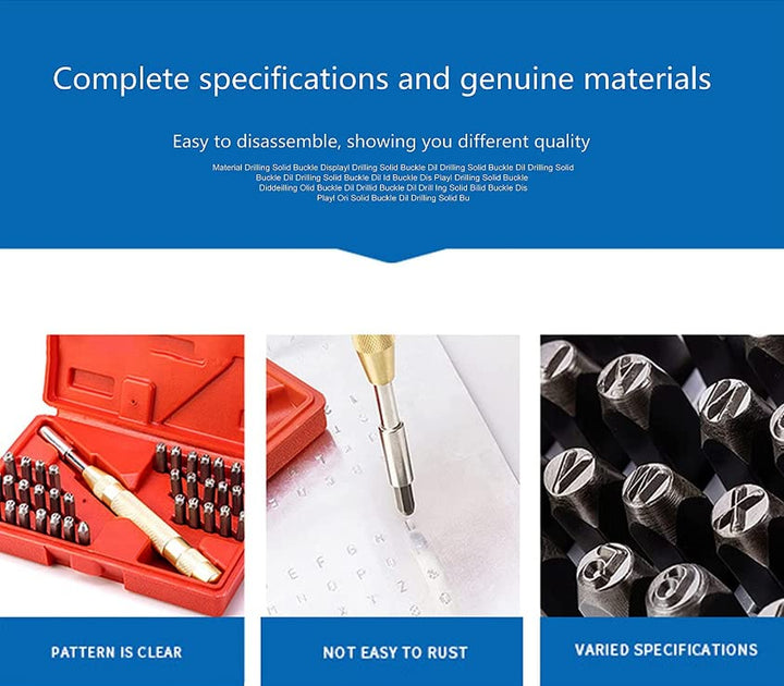 38 Pcs Zahlen und buchstaben Set, Einschliesslich A-Z-Buchstaben + 0-9 (3 mm), Metallstempel, Stempe