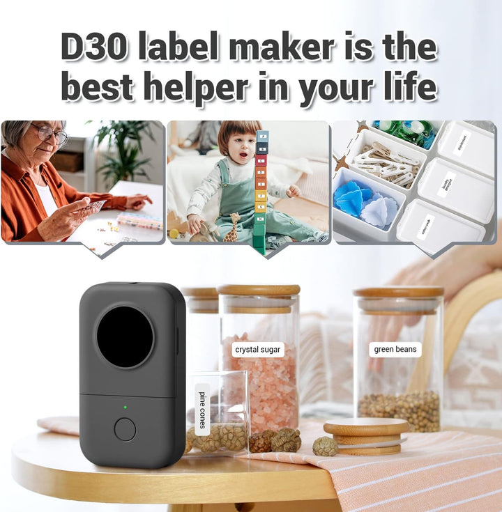 Phomemo D30 Etikettiergerät -Beschriftungsgerät Selbstklebend Etikettendrucker Bluetooth Mini Ettike