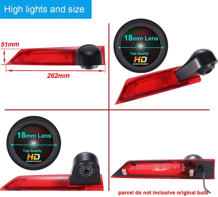 HD 1280 x 720 Pixels 1000TV Lines Auto Top Mount Third 3. Brake Bremsleuchte Kamera Bremslicht Rückf