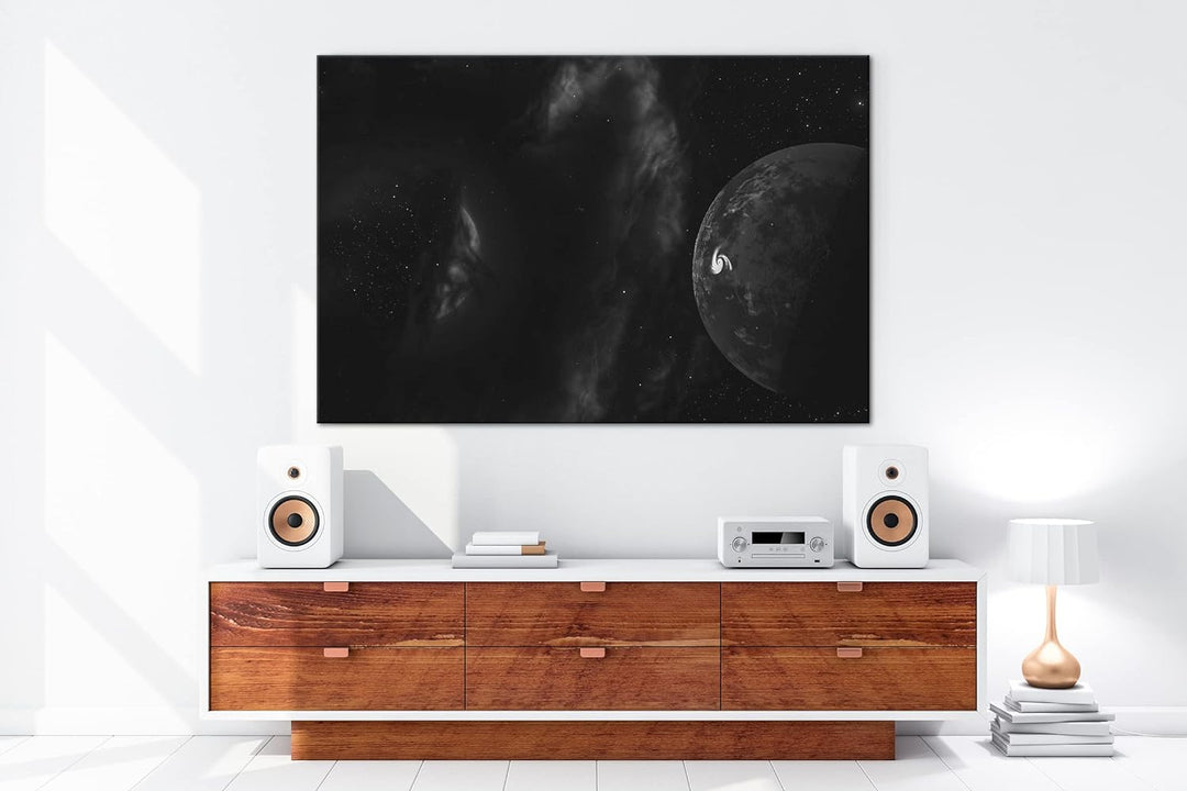 deyoli mysteriöse Welt Effekt: Schwarz&Weiss Format: 80x60 als Leinwandbild, Motiv fertig gerahmt au