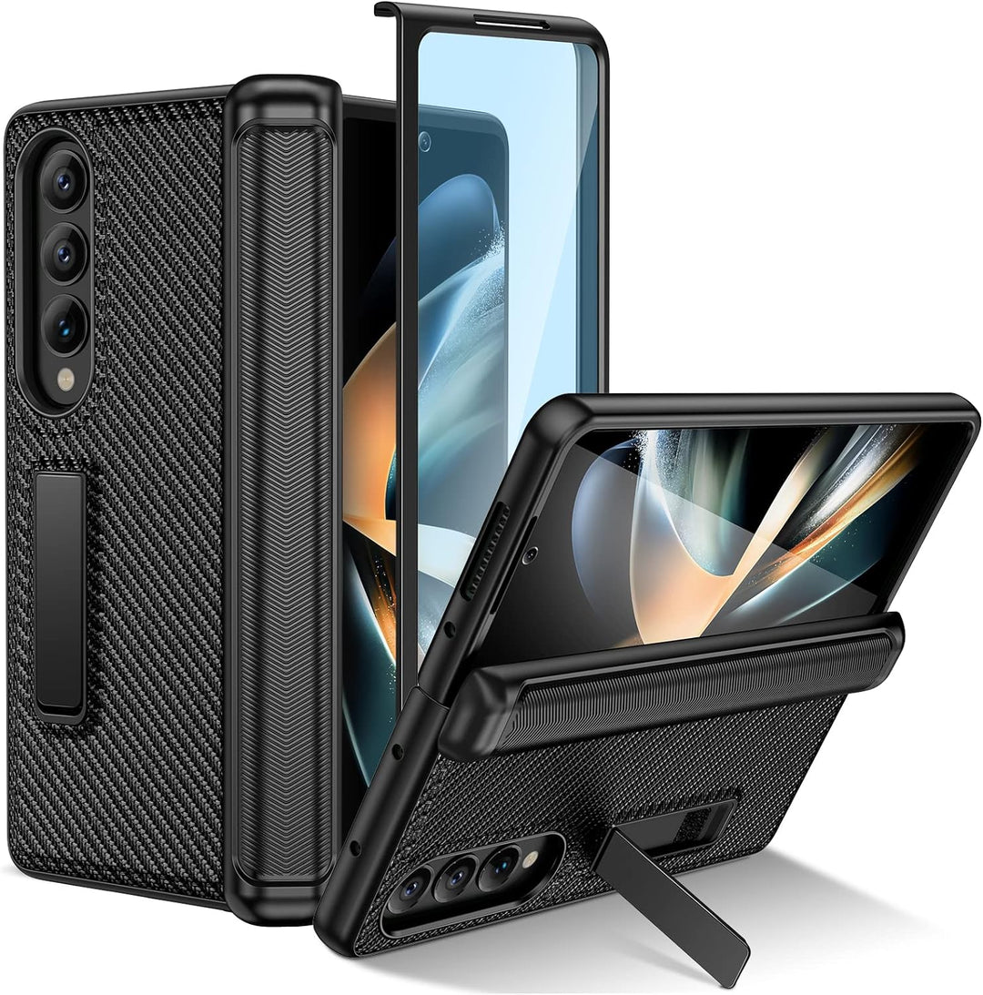 HWeggo Handyhülle für Samsung Galaxy Z Fold 4 Hülle mit Ständer,Galaxy Z Fold 4 Schutzhülle mit Disp