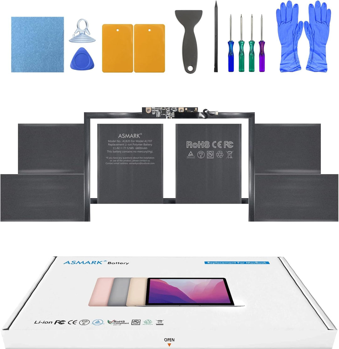 ASMARK MacBook Pro A1707 Akku für 15-Zoll 2016-2017 Batterie A1820 Laptop Battery
