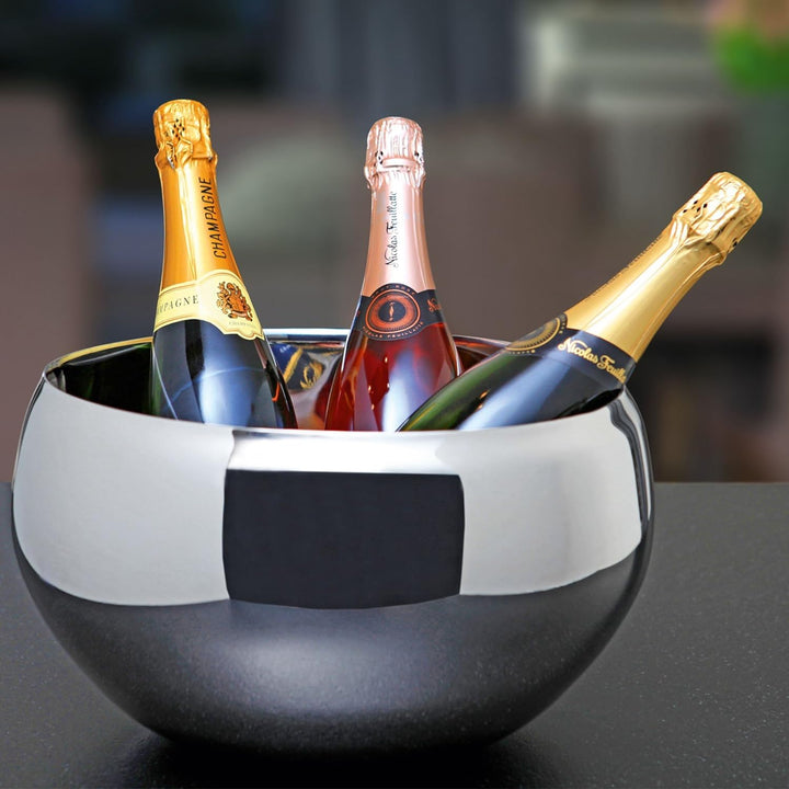 PHILIPPI - NIZZA Champagnerkühler - Flaschenkühler aus doppelwandigem glänzendem Edelstahl, hält Get