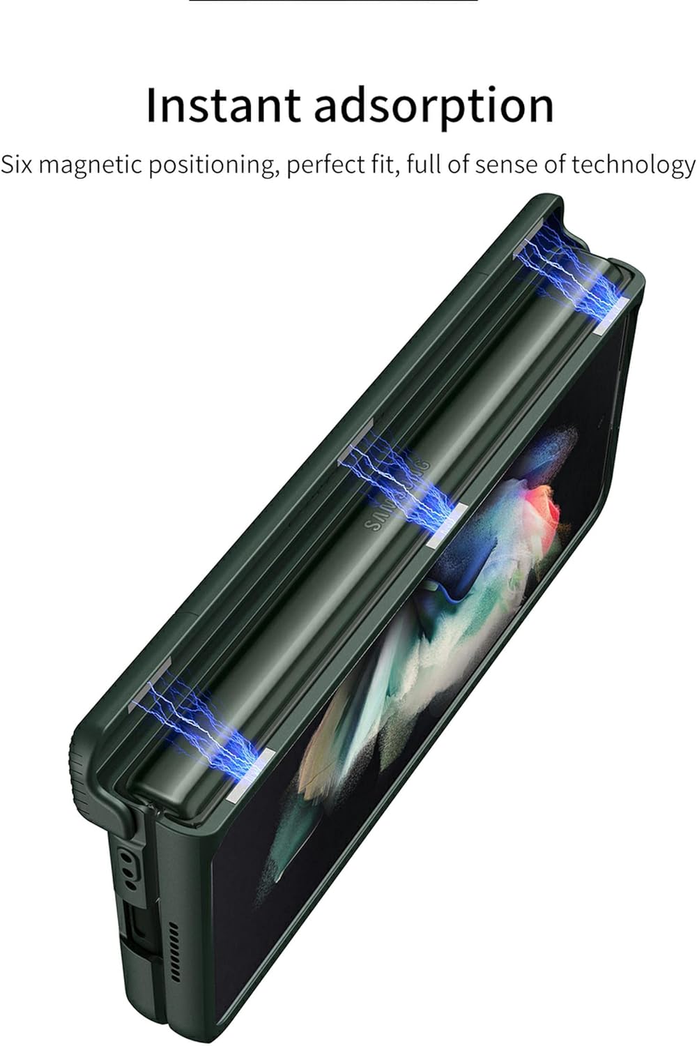 COQUE Galaxy Z Fold 3 Hülle, aufklappbare All-Inclusive-Hülle mit Kapazitätsstift,Stiftschlitz, zusa