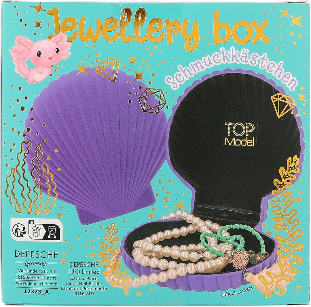 Depesche 12323 TOPModel Mermaid - Kleine Schmuckbox in Lila, Schmuckkästchen in Muschelform