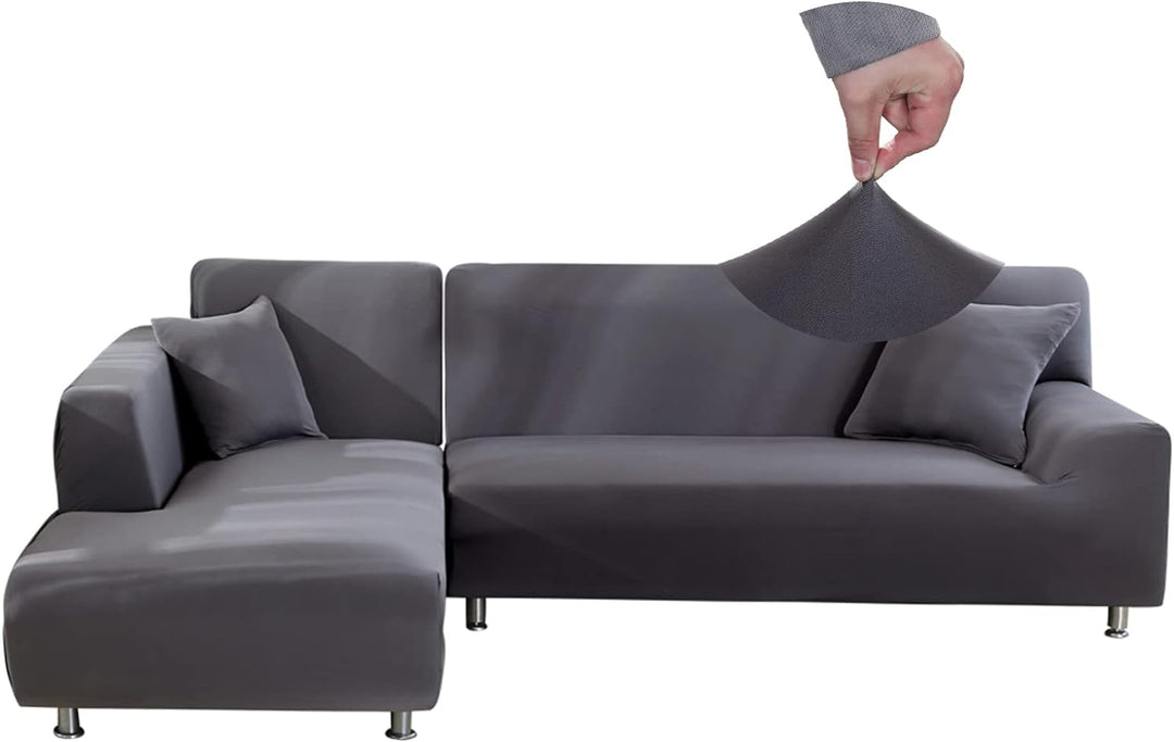 Jaotto Sofa Überwürfe Sofabezug Elastische Spandex Stretch Sofabezüge Couchbezug für L-Form Sofa Uni